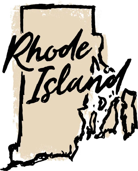 Rhode Island State Usa Disegno Disegnato Mano — Vettoriale Stock