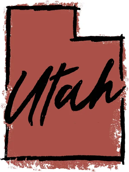 Utah State Usa Diseño Boceto Dibujado Mano — Vector de stock