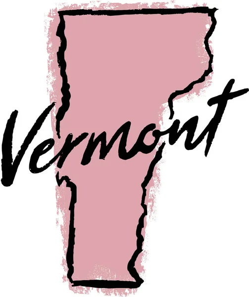 Vermont State Usa Met Hand Getekend Schets Ontwerp — Stockvector
