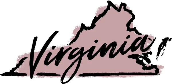 Virginia State Usa Hand Drawn Sketch Design — стоковий вектор