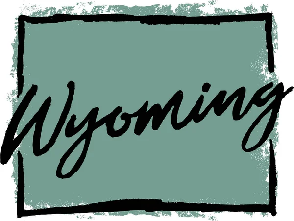 Wyoming State Usa Esquisse Dessinée Main — Image vectorielle