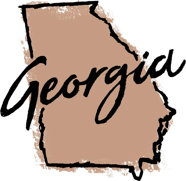 佐治亚州美国手绘草图设计 矢量图形