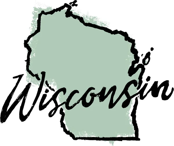 Wisconsin State Usa Handritad Skiss Design Stockvektor