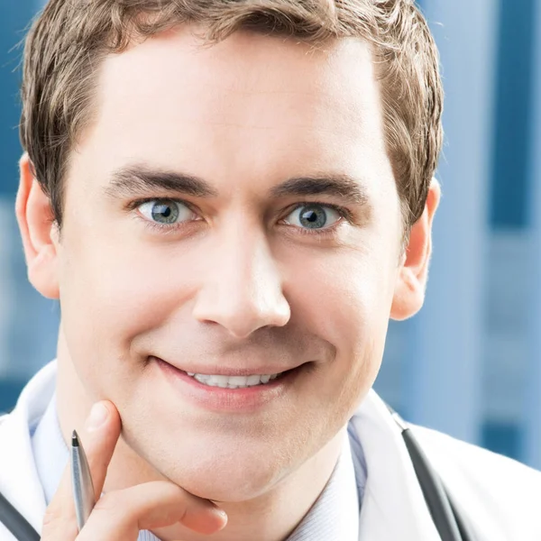 Happy Smiling Young Doctor Office — Stock Photo, Image