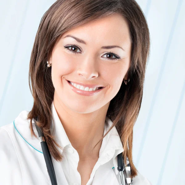 Portrait Cheerful Female Doctor Office — Stock Photo, Image