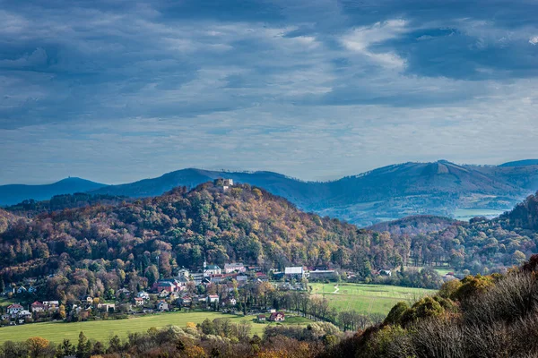 View Autumn Landscape Hukvaldy Castle Czech Republic — Stock Photo, Image