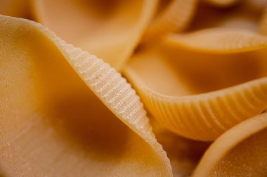 Kuru İtalyan makarnasının farklı türleri ve şekilleri.