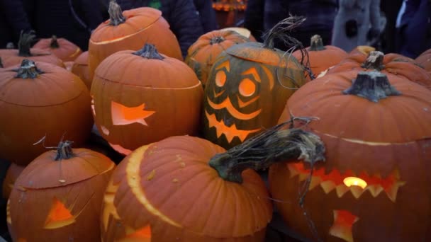Halikko Finnland Dezember 2022 Jährlicher Halloween Kürbispark Auf Dem Hof — Stockvideo