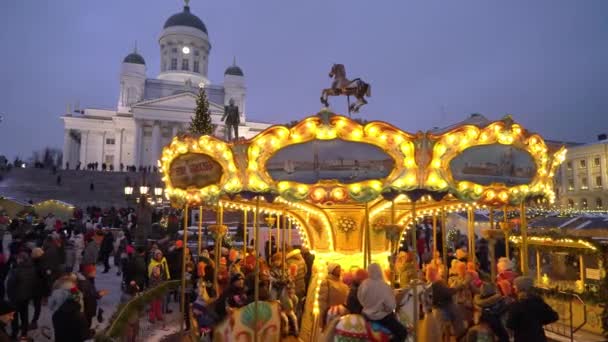 Helsinki Finsko Dec 2022 Tradiční Vánoční Trh Tomáše Vánočním Stromečkem — Stock video