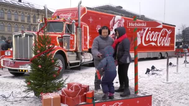 Helsinki Finland Dec 2022 Finlandiya Turu Sırasında Helsinki Ziyaret Eden — Stok video