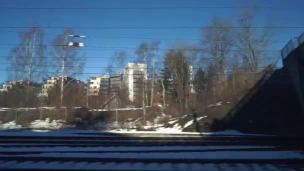 Oslo Norvégia 2023 Március Vezetőlemez Oslo Külvárosában Kora Tavasszal Filmezés — Stock videók