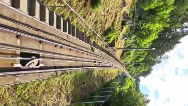 Floibanen Funicular Bergen Este Telecabina Puntea Observare Muntele Floyen Floien — Videoclip de stoc