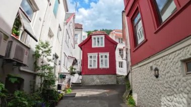 Bergen, Norveç 'te dar sokaklar.