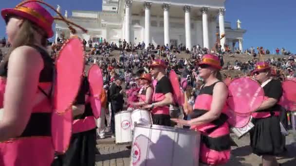 Helsinki Finlandia Junio 2023 Tradicional Verano Helsinki Samba Carnaval Muchos — Vídeos de Stock