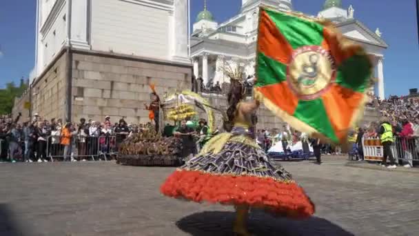 Helsinki Finlandia Junio 2023 Tradicional Verano Helsinki Samba Carnaval Muchos — Vídeos de Stock