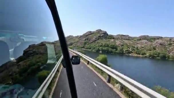 Скандинавський Пейзаж Через Вікно Автомобіля Пункт Водіння — стокове відео