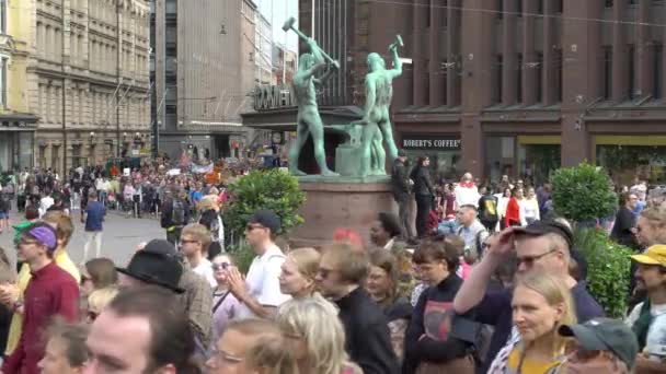 Helsinki Finlandia Septiembre 2023 Una Gran Manifestación Antirracista Helsinki Más — Vídeos de Stock