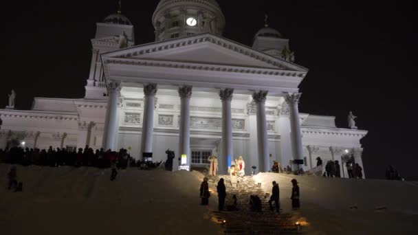 Хельсинки Финляндия Dec 2022 Традиционное Празднование Дня Святого Люсия День — стоковое видео