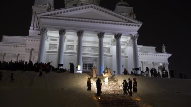 Helsinki Finlandia Grudzień 2022 Tradycyjne Święto Łucji Lub Święto Łucji — Wideo stockowe