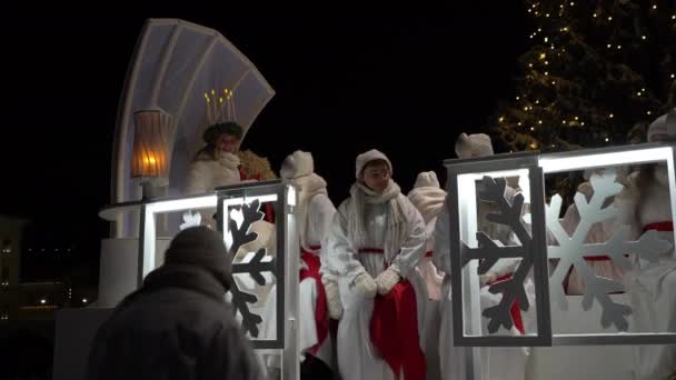 Helsinki Finland Aralık 2022 Aziz Lucys Günü Nün Geleneksel Kutlaması — Stok video