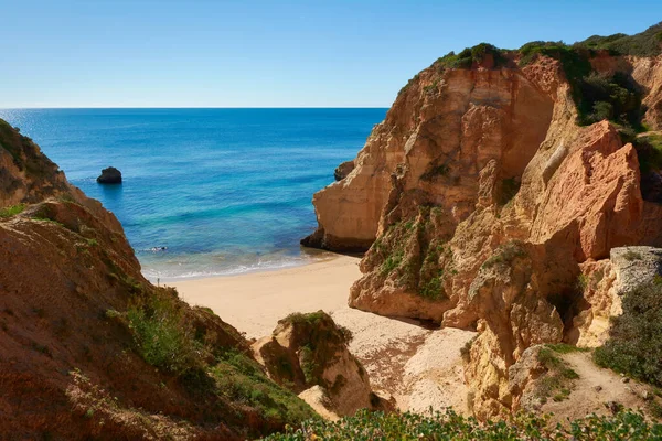 Schöner Abgelegener Strand Der Nähe Des Dorfes Alvor Portugal Praia — Stockfoto