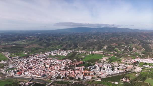 Vista Panorâmica Aérea Cidade Silves Castelo Silves Sul Portugal — Vídeo de Stock