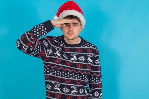 Isolated Young Man Christmas Clothes — Photo