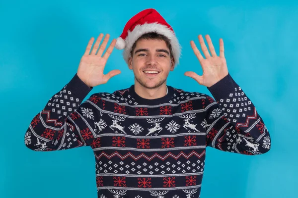 Isolated Young Man Christmas Clothes — Photo
