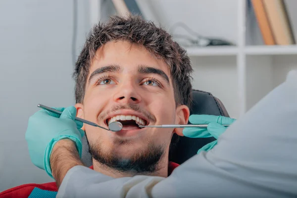 Hands Dentist Tools Mouth Patient — Zdjęcie stockowe