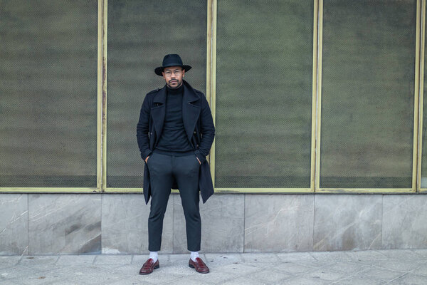 elegant latin american man in the street