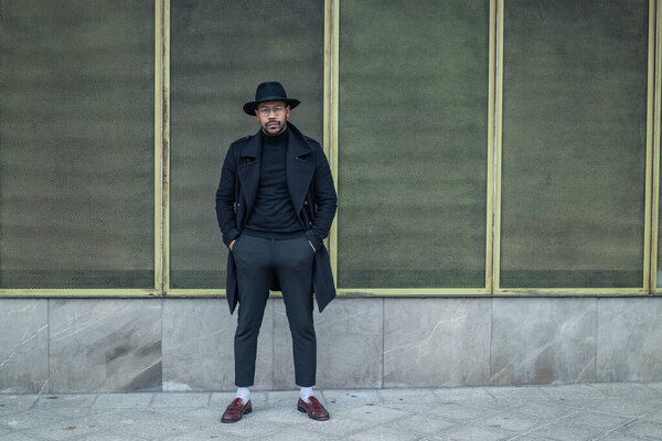elegant latin american man in the street