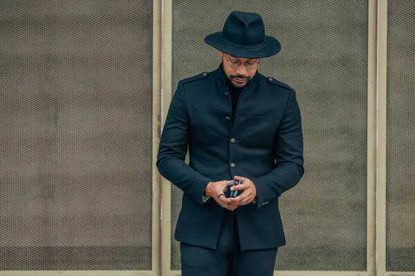 man with mobile phone in the street