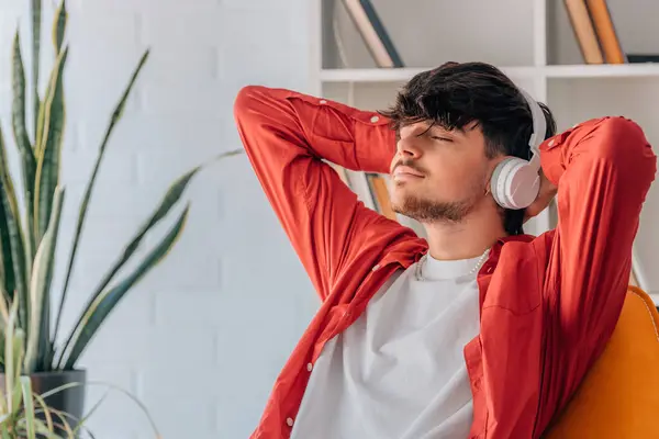 Young Male Home Headphones Royalty Free Stock Photos