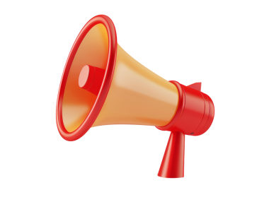 izole edilmiş megafon, 3 boyutlu illüstrasyon