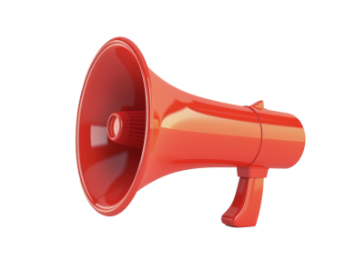 izole edilmiş megafon, 3 boyutlu illüstrasyon