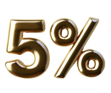 Arkaplanda% 5 işareti kesildi