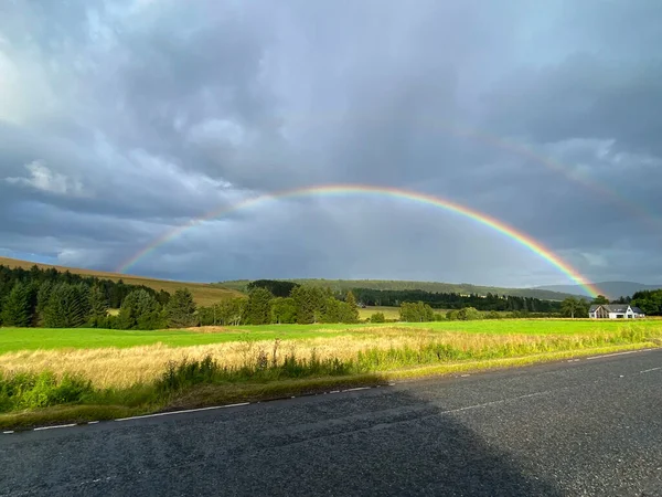 Rainbow Scottish Highlands Scotland Est Situé Dans Col Cairnwell Sur — Photo
