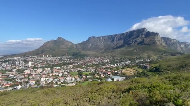 Güneşli Bir Günde Sinyal Tepesi Nden Cape Town Bakın Güney — Stok video