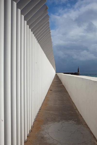 Ogrodzenie Ochronne Wokół Portu Tarifie Andlalucia Hiszpania — Zdjęcie stockowe