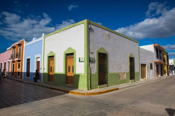 Campeche Mexico Januari 2018 Typische Koloniale Straat Campeche Mexico Historische — Stockfoto