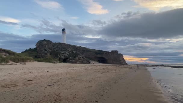 Covesea Skerries Lighthouse Originally Belonging Northern Lighthouse Board Built Top — Video Stock