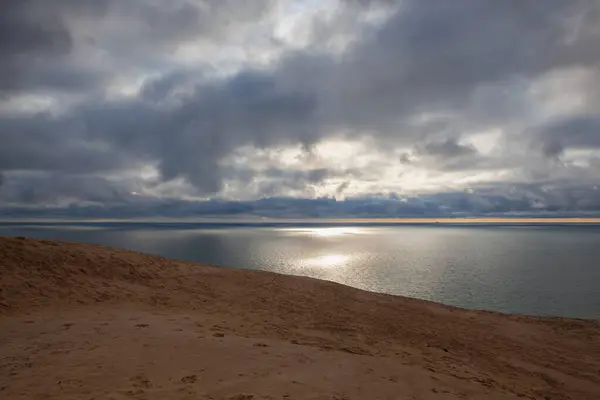 Θέα Από Εγκαταλελειμμένο Φάρο Rubjerg Knuhe Στη Βραδυνή Θάλασσα Βρίσκεται Royalty Free Εικόνες Αρχείου