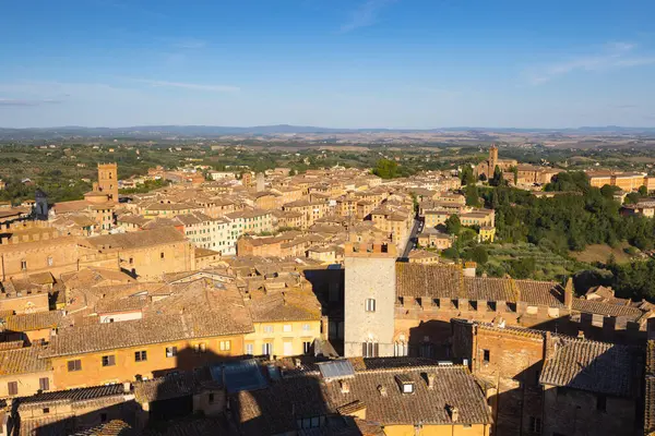 Mais Bela Vista Cidade Siena Partir Das Paredes Perto Catedral Imagens De Bancos De Imagens Sem Royalties