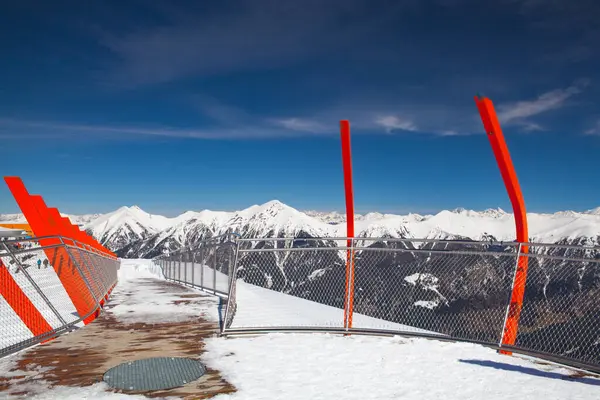 Bad Gastein Austria Abril 2018 Mirador Estación Esquí Montaña Bad Fotos de stock libres de derechos