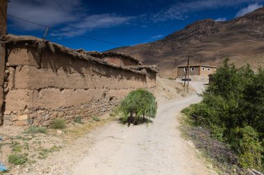 Mutluluk Vadisi 'ndeki elma bahçesinin üstündeki tepede bir cami..
