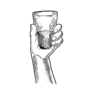 El Tutuşu Zarif Cam, El Çekimi Vektörü, Grafik Tarzı, Çizgi Film İllüstrasyonu, Siyah ve Beyaz, Skeç Tarzı, Beyaz Arkaplanda İzole Edilmiş