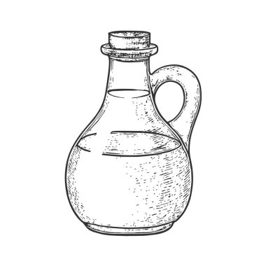 Yağ Şişesi, El Çizimi Vektörü, Grafik Tarzı, Çizgi Film İllüstrasyonu, Siyah ve Beyaz