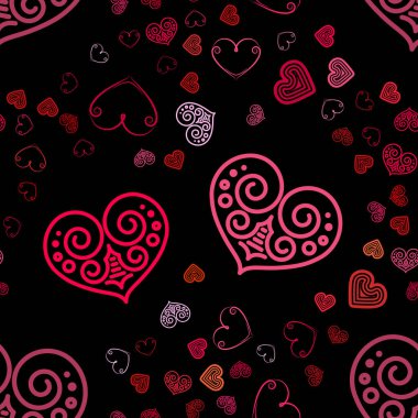 Sevgililer Günü arkaplan, kart ya da ambalaj kağıdı gibi pembe kalplerle kusursuz desen