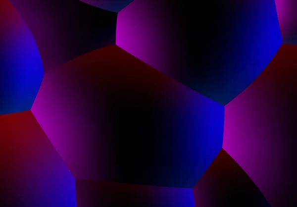 80年代合成波风格的霓虹灯发光黑球或泡沫 蓝色和紫色及逆波照明的文摘背景 — 图库矢量图片