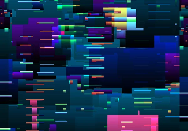 Fond Glitch Abstrait Avec Des Lignes Erreur Pixel Colorées Des — Image vectorielle